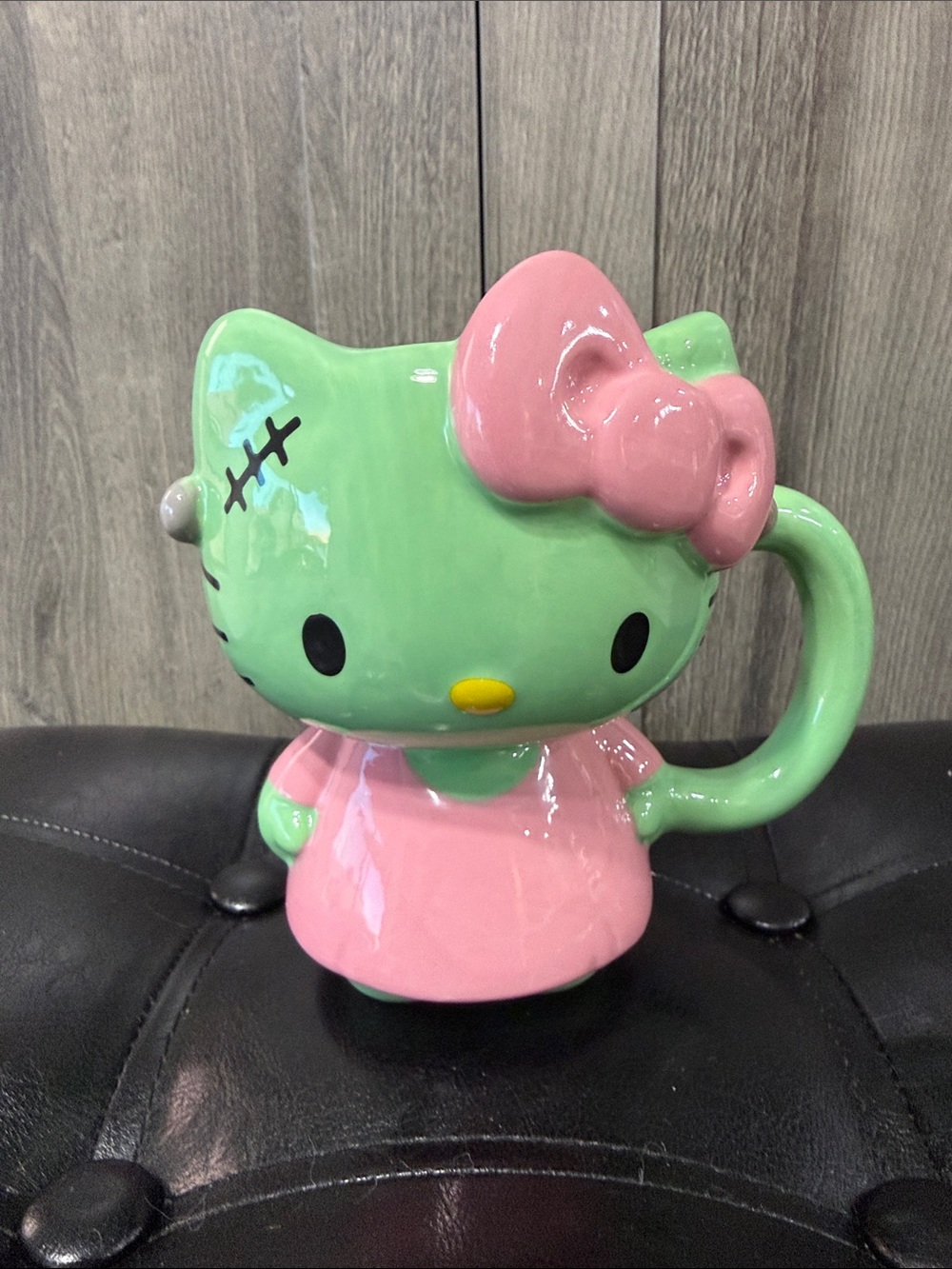 New Hello Kitty Frankie Frankenstein In Pink Dress Full Body Sculpted Coffee Mug